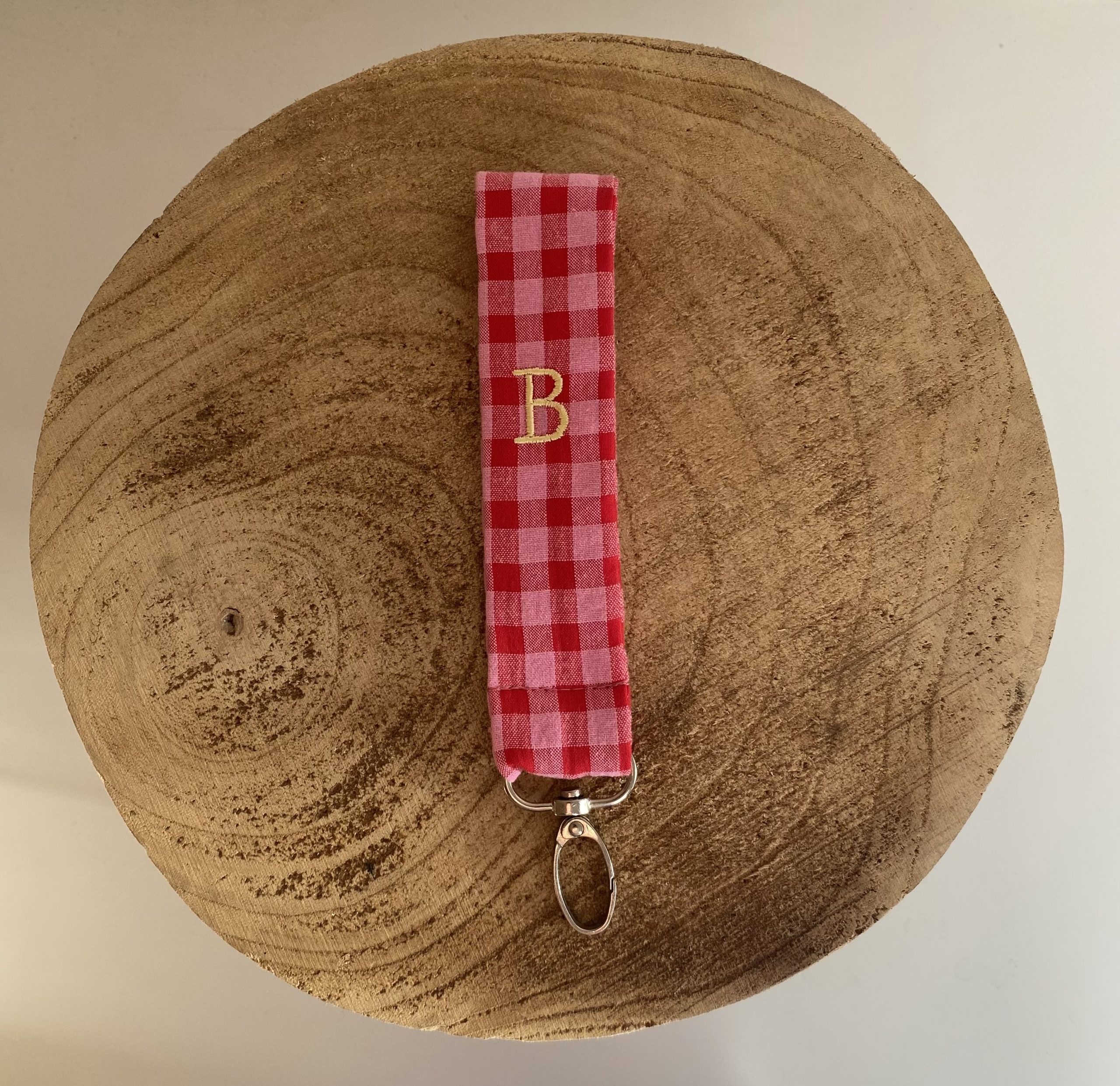 Llavero vichy Rosa y Rojo