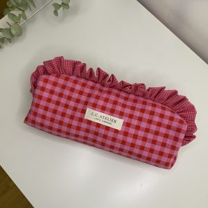 Estuche rosa y rojo